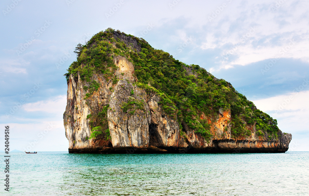 High cliffs on the tropical island