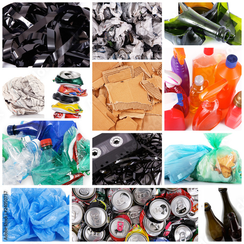 riciclo rifiuti collage photo