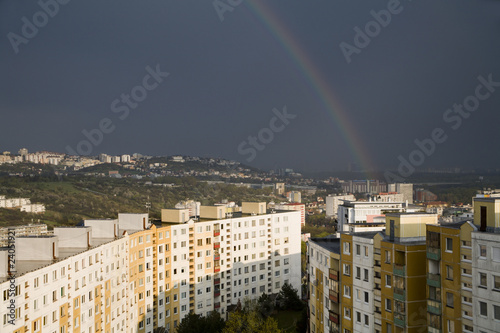 Photography rainbow over Bratislava