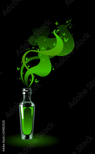 Absinthe Green Fairy. Smoke from the battle.
