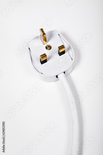 Electrical plug head on white background