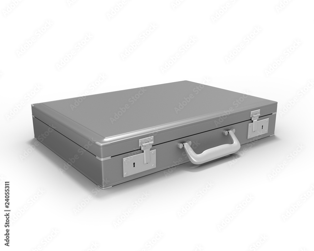 Gray briefcase closed Gray briefcase closed