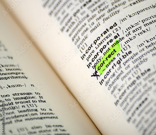 Fotografie word selection in the dictionary