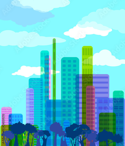 Colorful abstract city  vector illustration