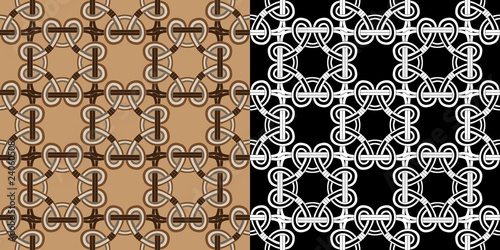 Traditional celtic seamless in two variants vector illustration