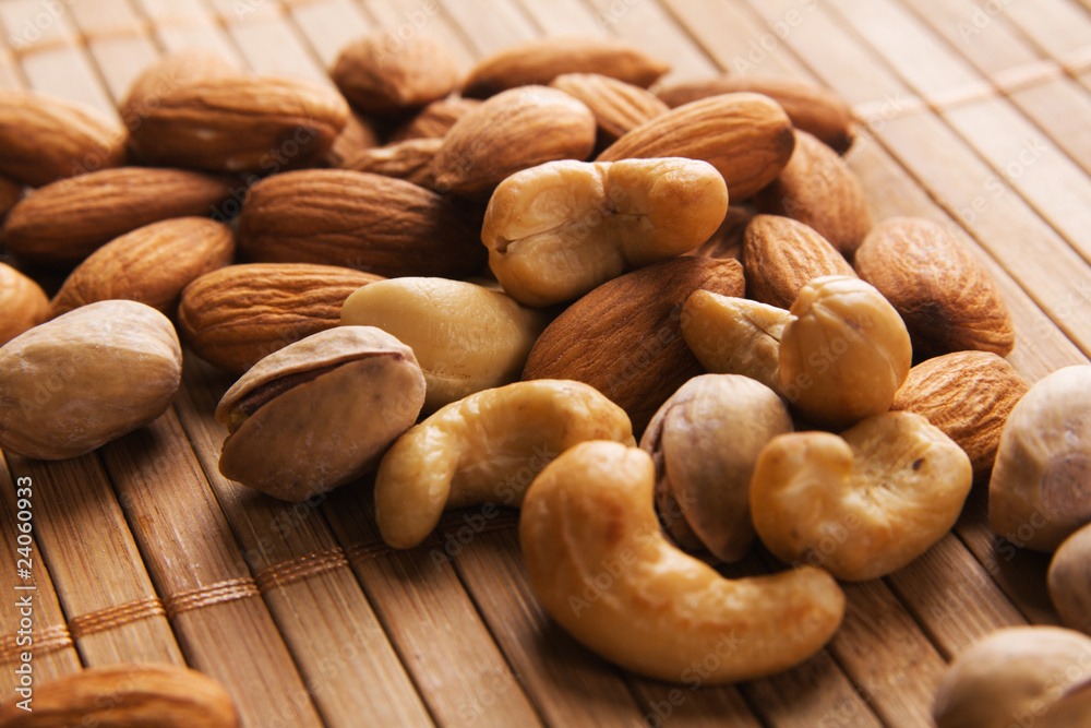 Cashew, almond and pistachios closeup photo Cashew, almond and pistachios closeup photo