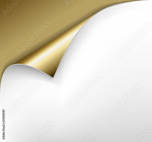 golden paper with a curl