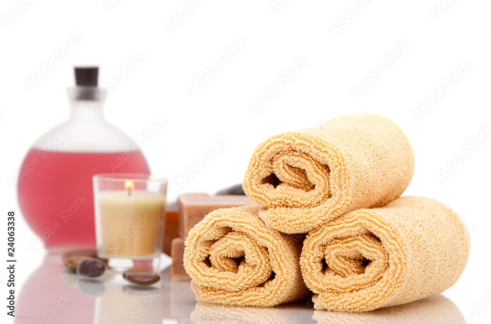 Spa objects on white background