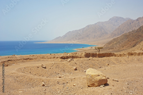 Coastal view from a desert