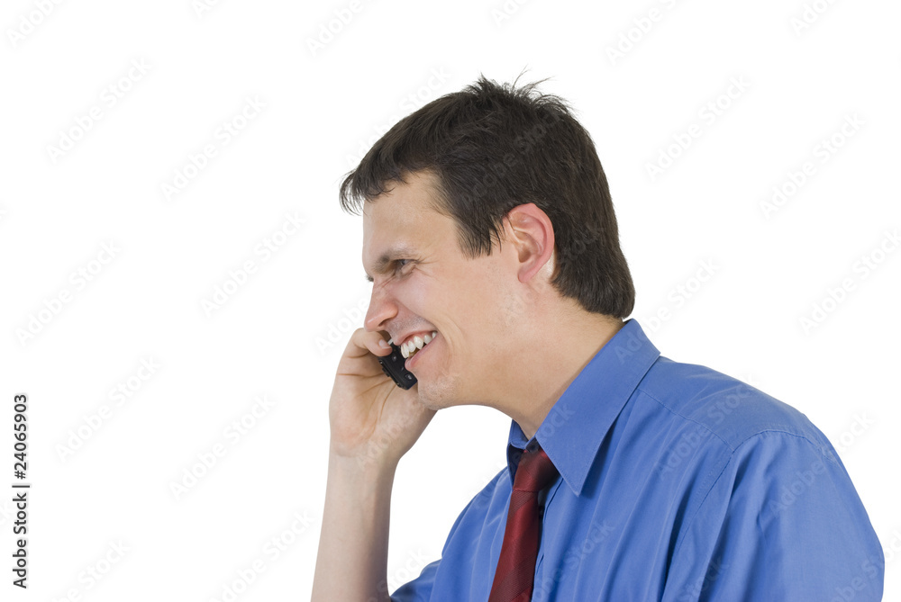 Portrait of a Businessman talking on a phone Portrait of a Businessman talking on a phone