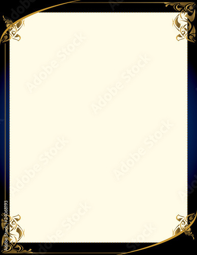 Blue gold background with frame 1