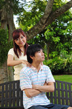 Young Asian Couple in Love having a tiff