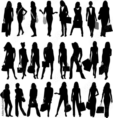fashionable women going shopping
