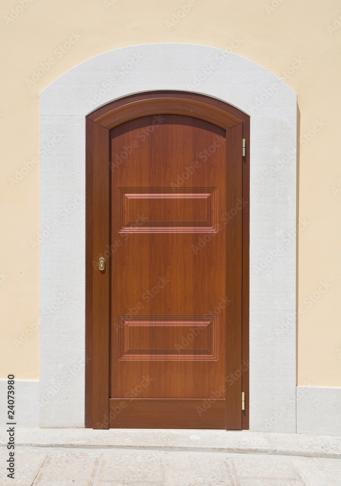 Wooden door.