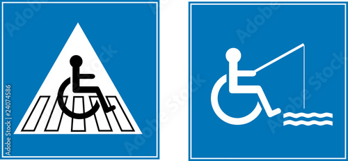 handicap blue signs vector