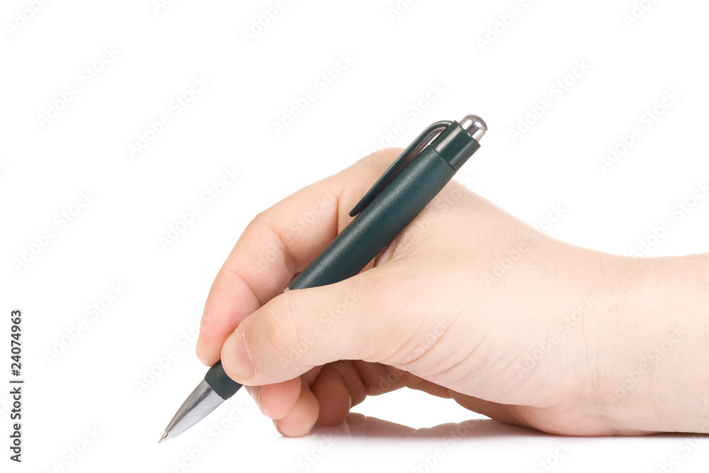 male hand with pen male hand with pen