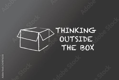 Chalkboard "thinking outside the box"