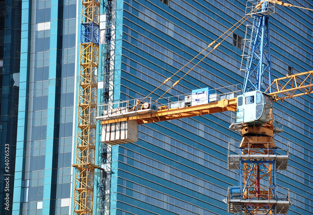 Tower crane and skyscraper Tower crane and skyscraper