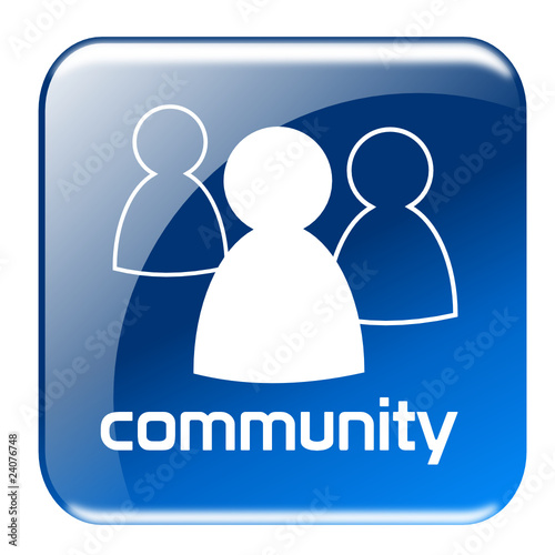 Button Community blau