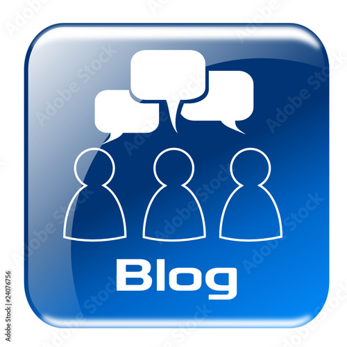 Button Blog blau