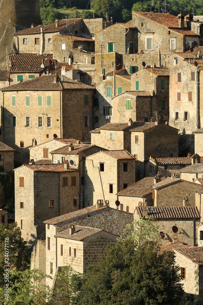 houses on cliff, Sorano, Tuscany