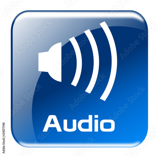 Button Audio blau