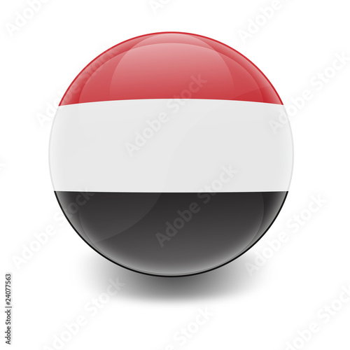 Free Download Esfera brillante con bandera Yemen - GFXLoad
