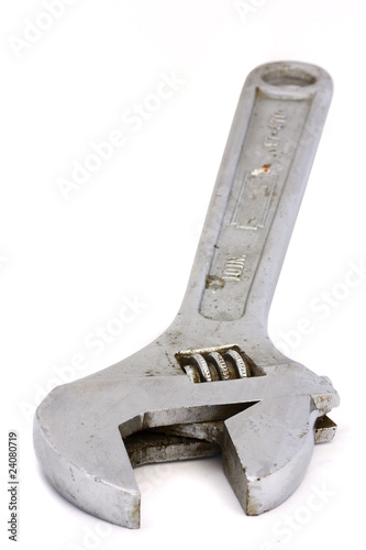 Photography monkey wrench over white