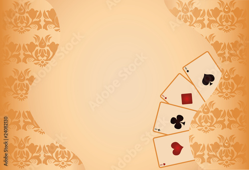 Gambling poker background with seamless pattern, vector