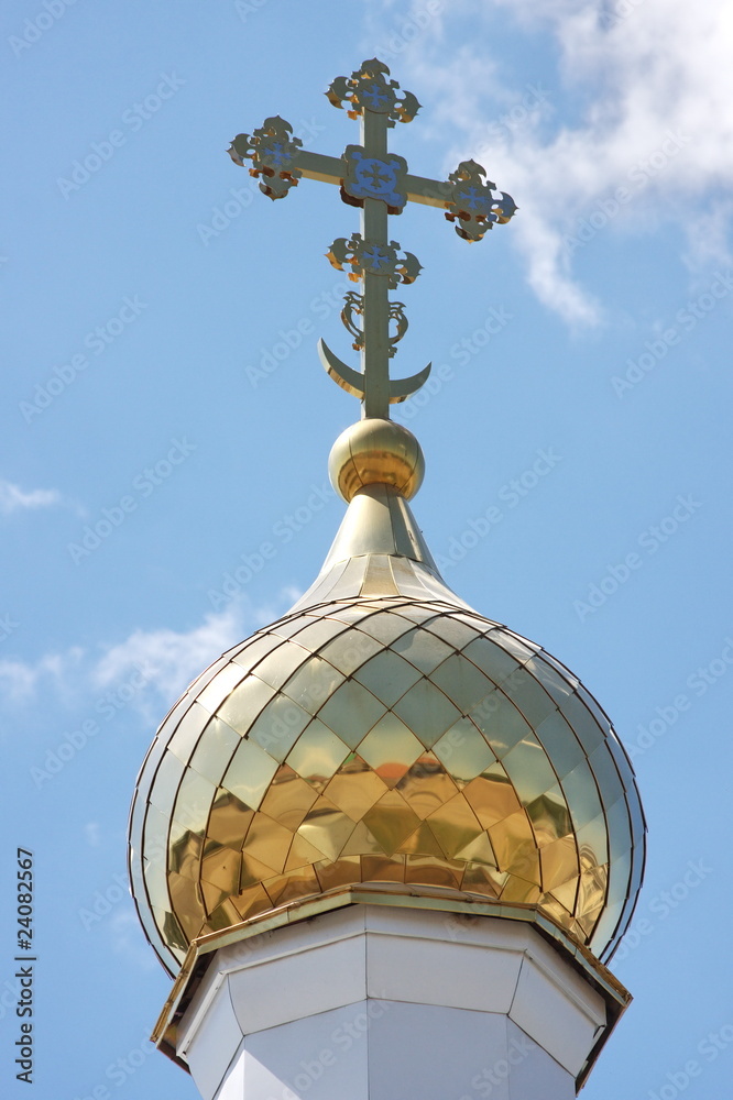 beautiful dome on a background blue sky