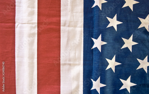 American flag. Fragment. Close-up.