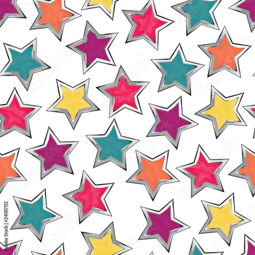 Shiny stars seamless pattern