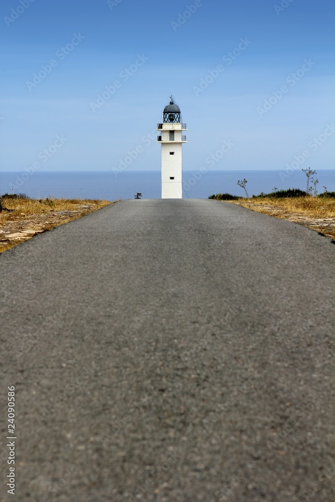 Barbaria lighthouse Formentera from road