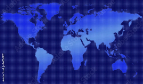 Pixelated world map