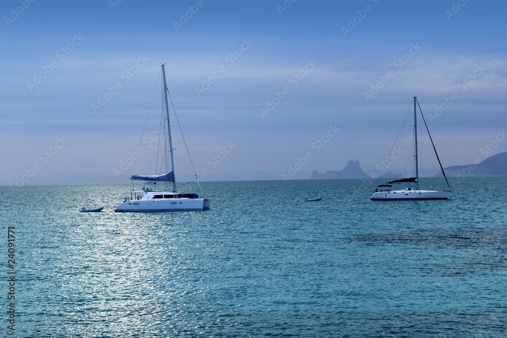 silver turquoise Illetes Formentera sea sunset silver turquoise Illetes Formentera sea sunset