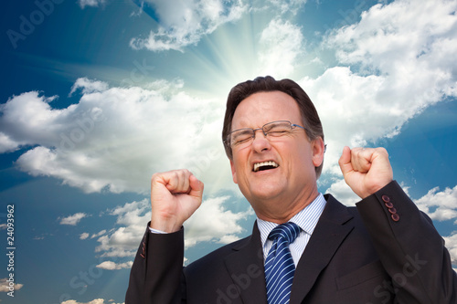 Excited Businessman  Expres...
