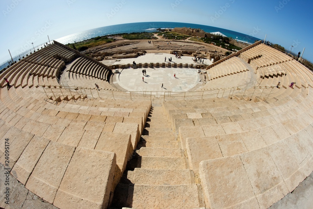 Caesarea amphitheater fisheye view