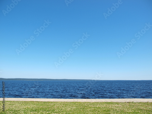 Lake  the sky and grass