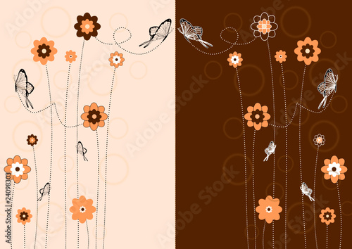 hintergrund, blumen, braun, orange