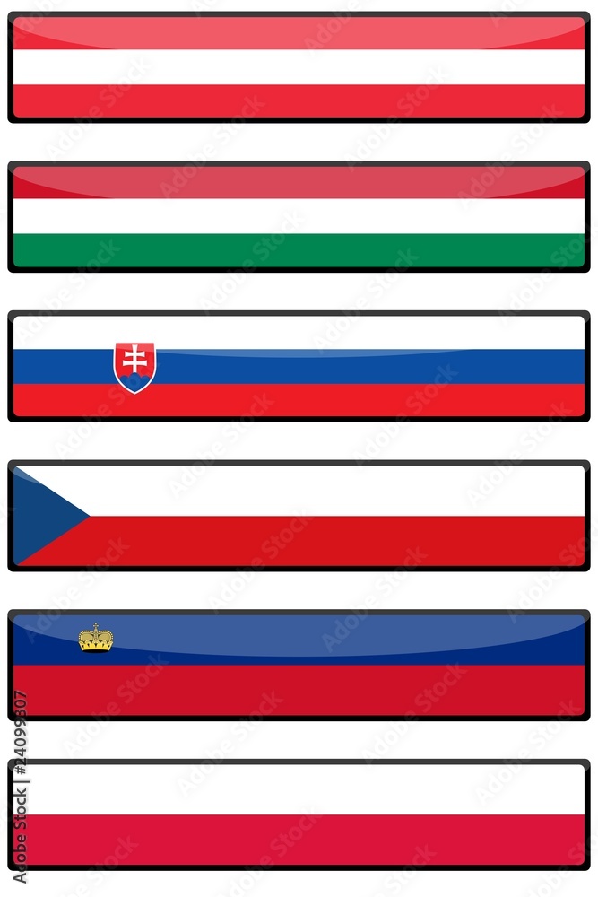 Fototapeta premium ensemble drapeaux europe centrale
