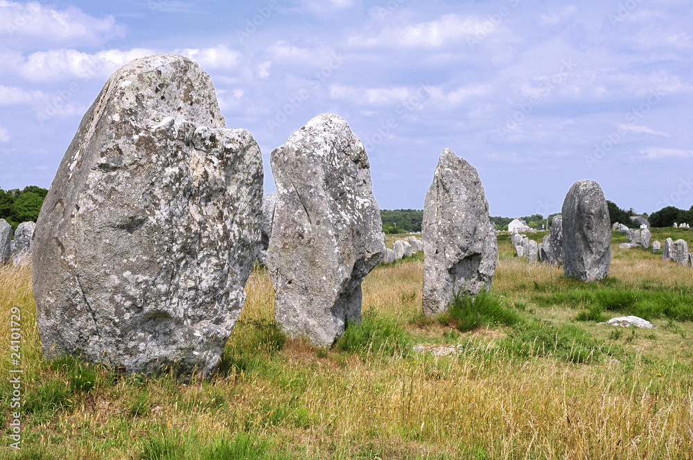 Alignement de menhirs à Carnac dans le Morbihan en France