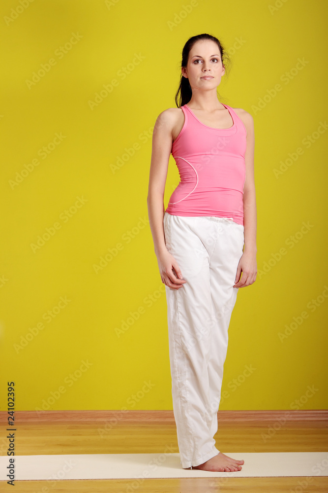 Woman exercising at home Woman exercising at home