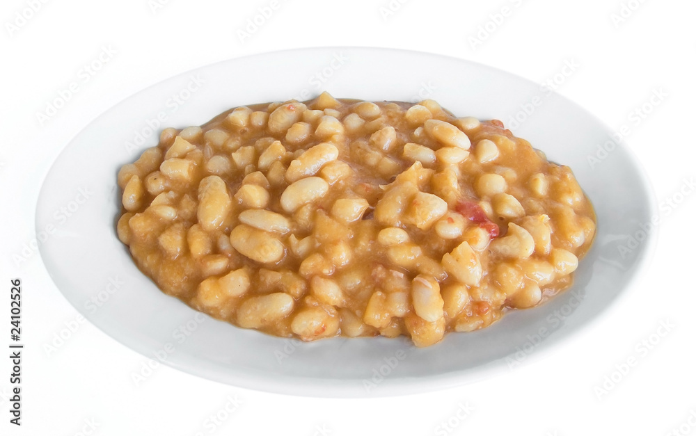 Beans soup on white dish. Beans soup on white dish.
