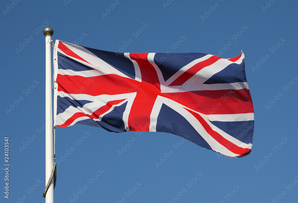 British Union Jack Flag Flying Stock Foto Adobe Stock