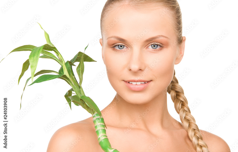 woman with sprout woman with sprout