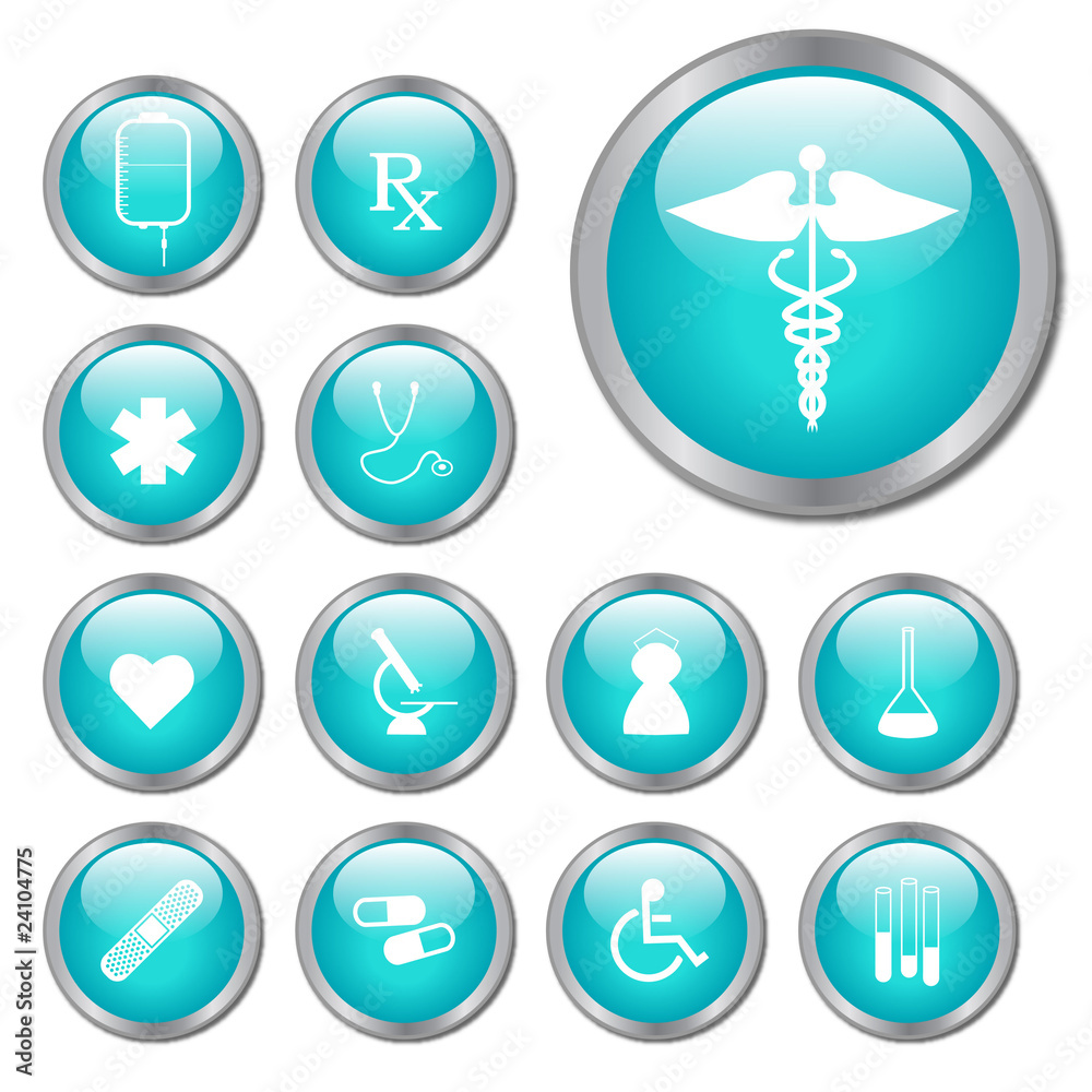 Teal Medical Buttons Teal Medical Buttons