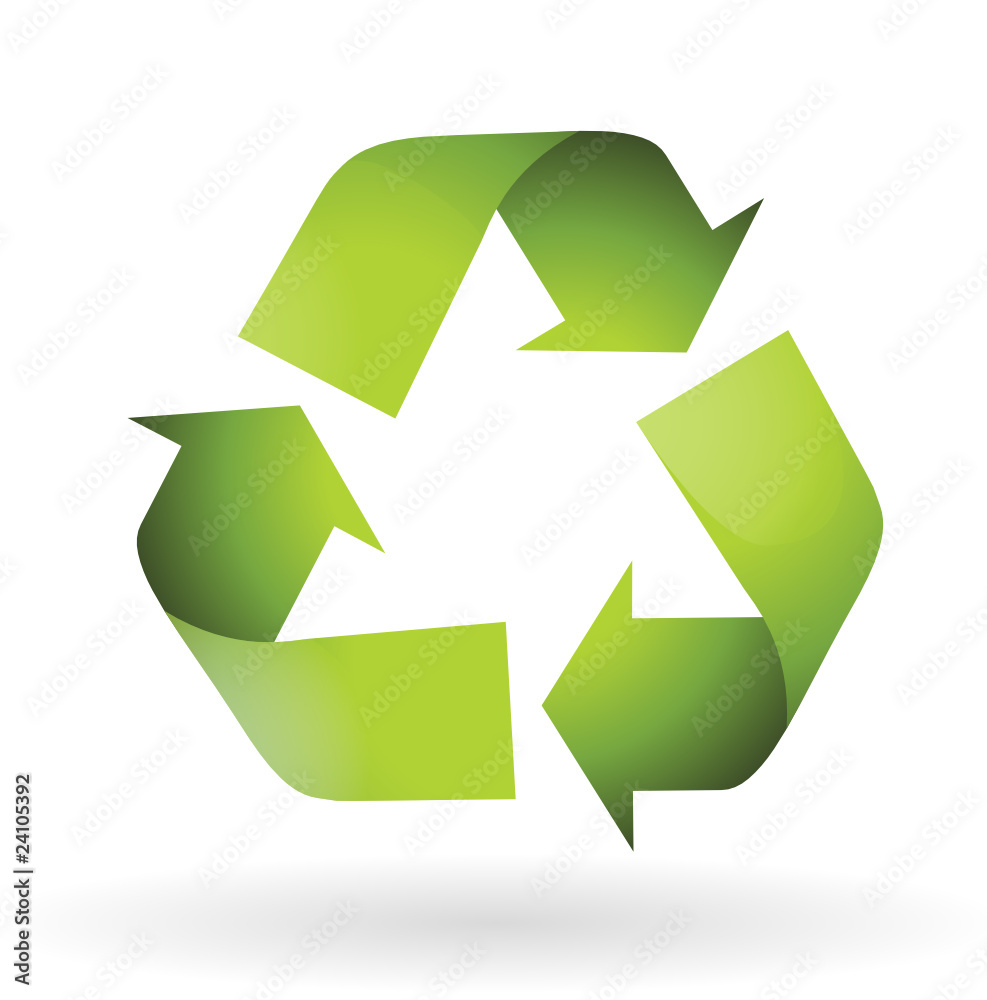 Recycle Icon in green color isolated illustration Recycle Icon in green color isolated illustration