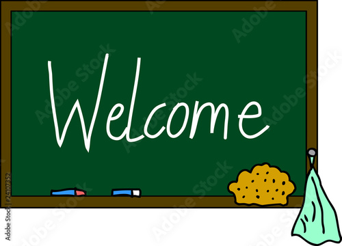 Schultafel Welcome