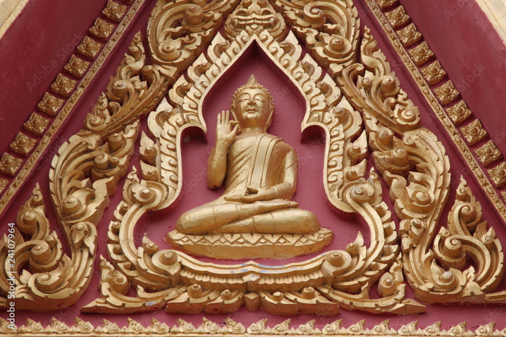 art on archway, Wat Nong Toob, Borabue, Mahasarakama