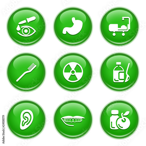 Green glossy buttons 15